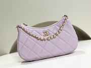 Chanel 24c Heart Hobo Underarm Light Purple Bag 20x18.5x4.5cm - 1