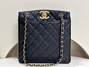 Chanel Vintage Large Gold Buckle Black Tote Bag 28x9x8.5cm - 1