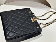 Chanel Vintage Large Gold Buckle Black Tote Bag 28x9x8.5cm - 3