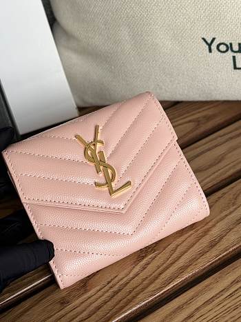 YSL Light Pinl Small Wallet 12.5X10X2.5cm