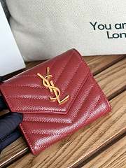 YSL Red Small Wallet 12.5X10X2.5cm - 1