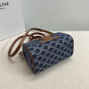 Celine Triomphe Boston Old Flower Denim Brown Handles 20×15.5×10.5CM - 5