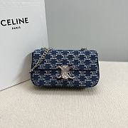 CELINE CLAUDE TRIOMPHE DENIM CHAIN ​​SHOULDER BAG 20.5 x 11.5 x 4 cm - 1