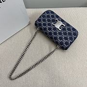 CELINE CLAUDE TRIOMPHE DENIM CHAIN ​​SHOULDER BAG 20.5 x 11.5 x 4 cm - 5