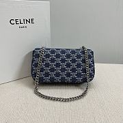 CELINE CLAUDE TRIOMPHE DENIM CHAIN ​​SHOULDER BAG 20.5 x 11.5 x 4 cm - 2