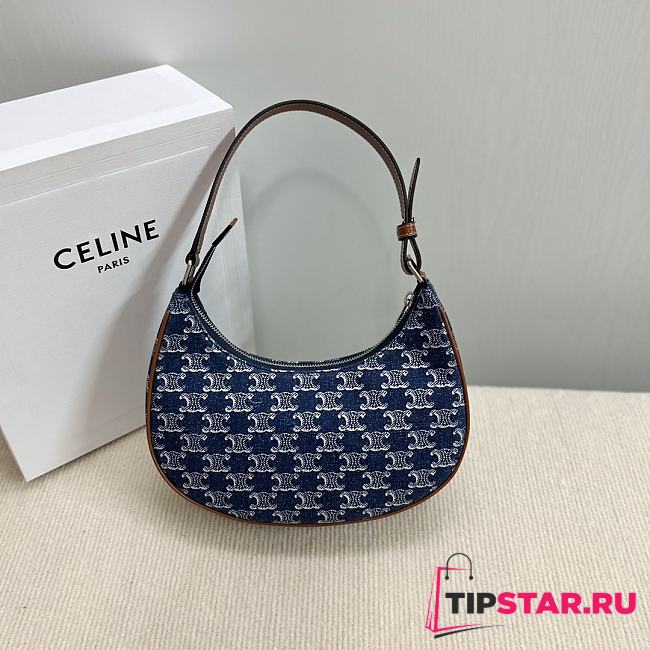 Celine AVA Underarm Bag New Color Denim Print 24.5x17x9 cm - 1