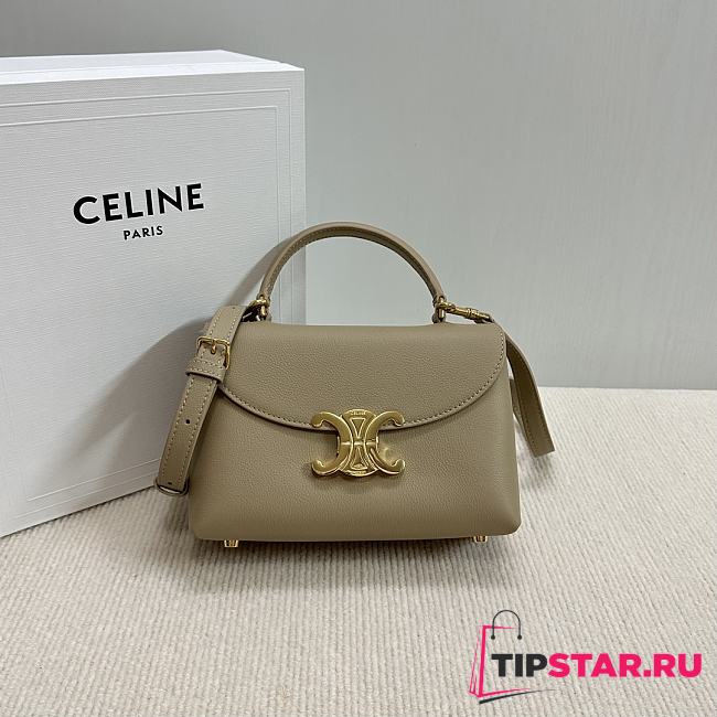 CELINE TEEN NINO BAG IN TRIOMPHE CANVAS BEIGE 20.5 X 13 X 8 CM - 1