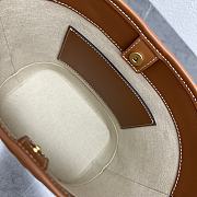 BUCKET CUIR TRIOMPHE 24 CALFSKIN BEIGE BROWN CARO 22x18x13CM - 6