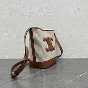 BUCKET CUIR TRIOMPHE 24 CALFSKIN BEIGE BROWN CARO 22x18x13CM - 5