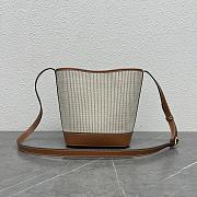 BUCKET CUIR TRIOMPHE 24 CALFSKIN BEIGE BROWN CARO 22x18x13CM - 4