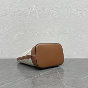 BUCKET CUIR TRIOMPHE 24 CALFSKIN BEIGE BROWN CARO 22x18x13CM - 3