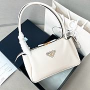 Prada SoftGrainhobo Underarm Bag 1Ba444 White 28x18x11cm - 1