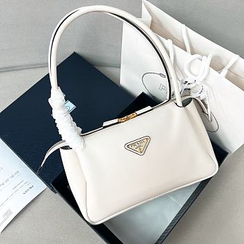 Prada SoftGrainhobo Underarm Bag 1Ba444 White 28x18x11cm