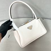 Prada SoftGrainhobo Underarm Bag 1Ba444 White 28x18x11cm - 5