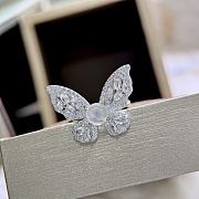 New luxury water jade horse eye phantom butterfly stunning diamond ring  - 3