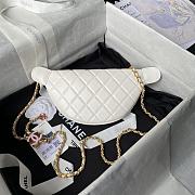 Chanel 24A Double C Enamel Buc Belt White 27cm - 2