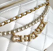 Chanel Pearl Chain Waist Cross-body Waist Bag Snơ White 17x24 X 11cm - 3