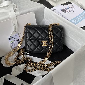 Chanel Charm Black Women's Handbag Black Small 16x12x5cm