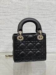 Dior Classic Lady Diana Ball Pattern Retro Black Gold Button 17cm - 3