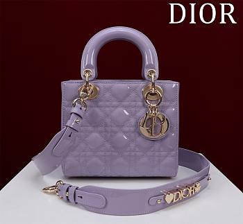 Dior Lady Diana Four-grid-patent Leather 20X16X8CM