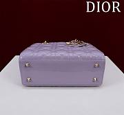 Dior Lady Diana Four-grid-patent Leather 20X16X8CM - 5