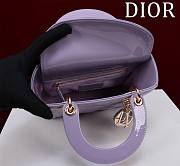 Dior Lady Diana Four-grid-patent Leather 20X16X8CM - 3