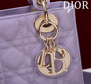 Dior Lady Diana Four-grid-patent Leather 20X16X8CM - 2