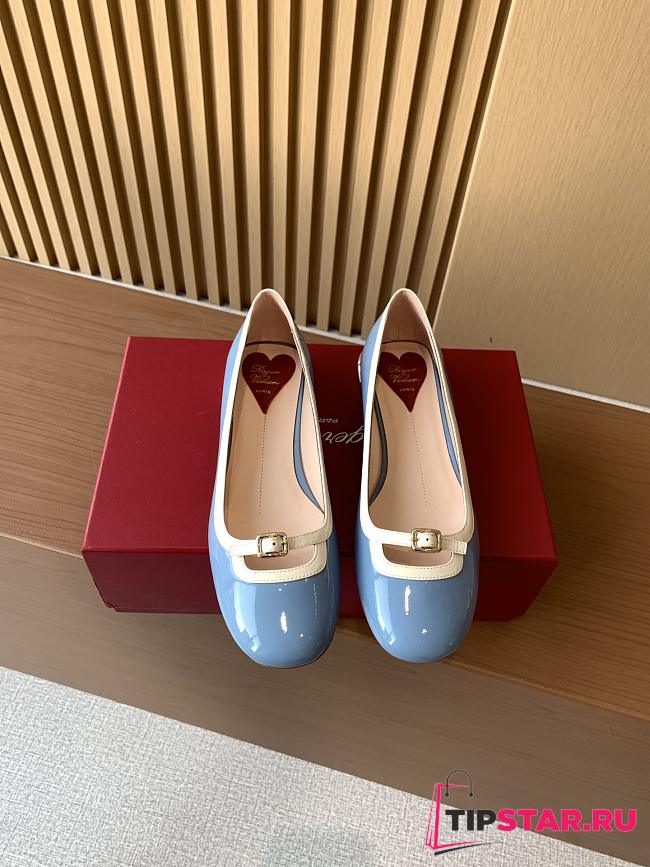 Roger Vivier Cow Patent Leather Blue Shoes - 1