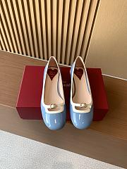 Roger Vivier Cow Patent Leather Blue Shoes - 1