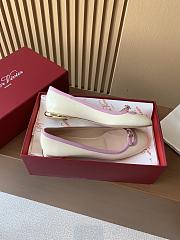 Roger Vivier Cow Patent Leather White Pink Shoes - 4