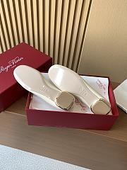 Roger Vivier Cow Patent Leather White Pink Shoes - 3