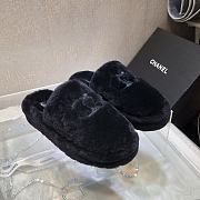 Chanel 24B New Fur Black Slippers - 1