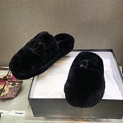 Chanel 24B New Fur Black Slippers - 3