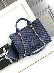 Chanel 24A Beach Shopping Bag Dark Blue 32cm - 1