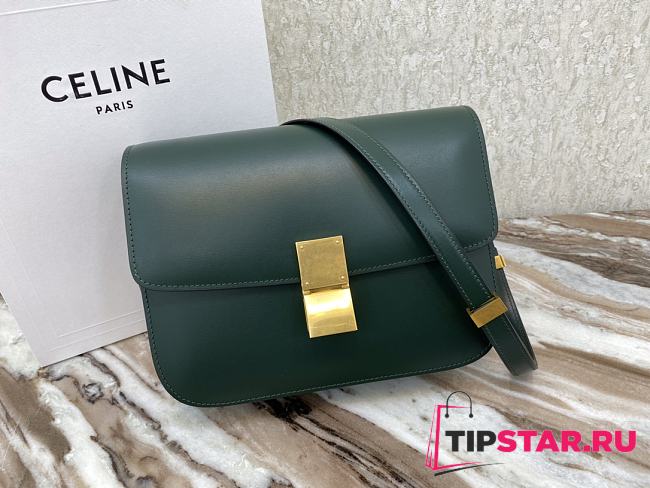 Celine Classic Green Gold Metal 24 x 18 x 7 cm - 1