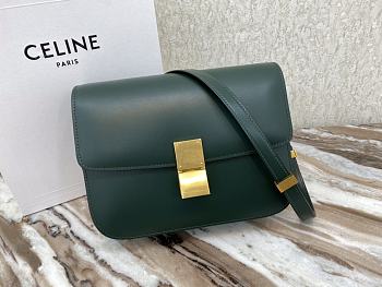 Celine Classic Green Gold Metal 24 x 18 x 7 cm