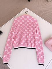 Gucci Early Autumn Letter Pink Knitted Jacket Cardigan  - 6