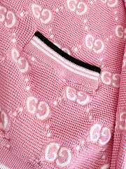 Gucci Early Autumn Letter Pink Knitted Jacket Cardigan  - 5