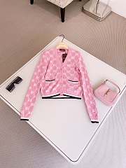 Gucci Early Autumn Letter Pink Knitted Jacket Cardigan  - 4