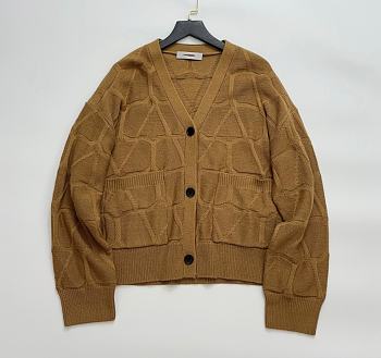 Valentino label long-sleeved knitted cardigan