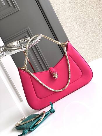 BVLGARI SERPENTI BAIA SMALL SHOULDER PINK BAG 27.5X18X4.5Cm