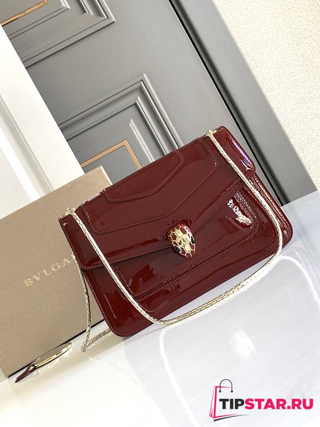 Bvlgari Serpenti Wine Red Bag 25x17x8cm - 1