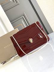 Bvlgari Serpenti Wine Red Bag 25x17x8cm - 1