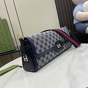 Gucci Luce Small Shoulder Bag In Beige And Ebony Blue 27.5x12.5x6.5cm - 5