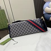 Gucci Luce Small Shoulder Bag In Beige And Ebony Blue 27.5x12.5x6.5cm - 4