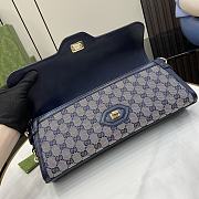 Gucci Luce Small Shoulder Bag In Beige And Ebony Blue 27.5x12.5x6.5cm - 2