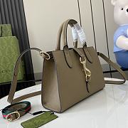 Gucci Jackie Small Tote Bag Grey/Original Leather 24X17.5X8.5CM - 6