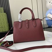 Gucci Jackie Small Tote Bag Burgundy 24X17.5X8.5CM - 4