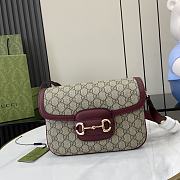 Gucci Small Shoulder Brown PVC Wine Red Bag 25.9x 17.5x 9.9 cm  - 1