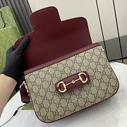 Gucci Small Shoulder Brown PVC Wine Red Bag 25.9x 17.5x 9.9 cm  - 3